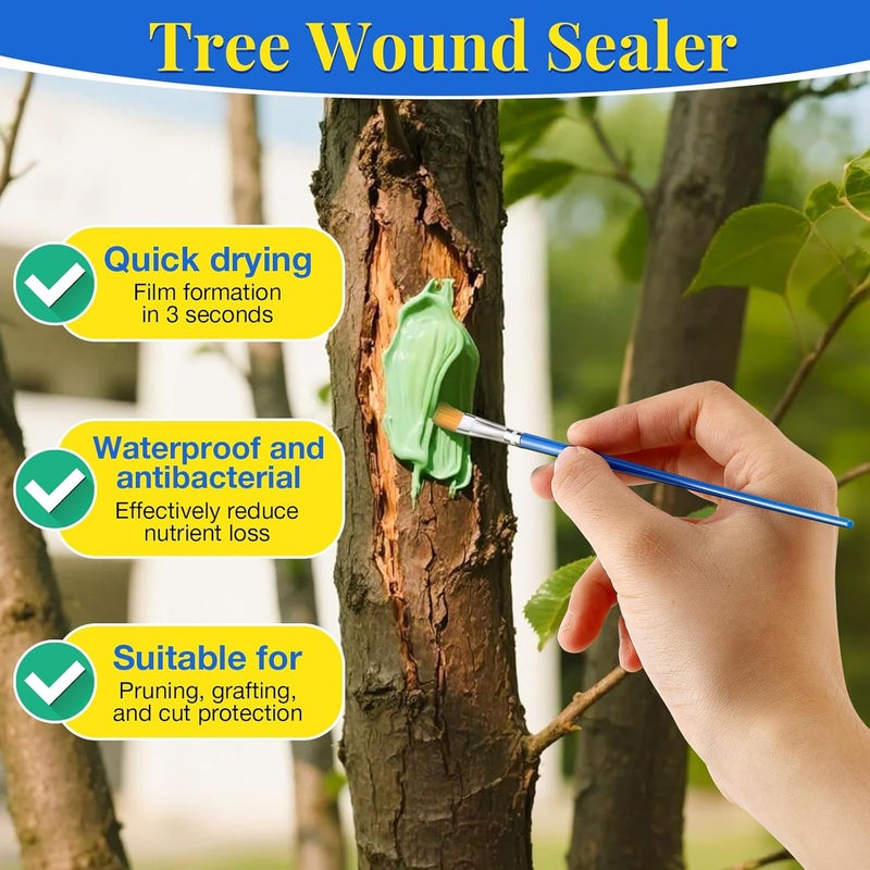 Threlaco Tree Wound Pruning Sealer, Bonsai Wound Sealer Healing Paste, 100g Plant Cutting Dressing with Brush, Tree Grafting Supplies, Bonsai Cut Paste, Quick Recovery of Plants - Image 2